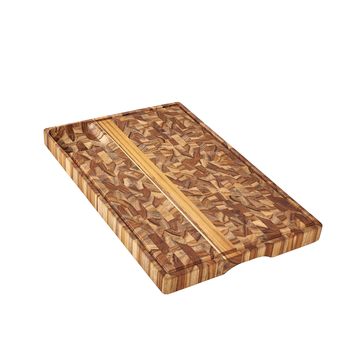 Extra large teak cutting board XL thick butcher block with juice groove 22x15 inch
