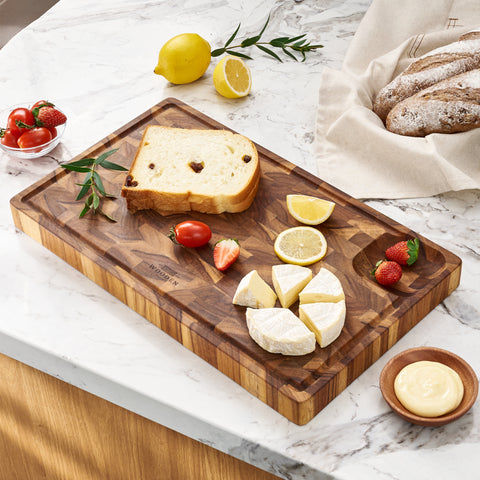 Best teak cutting board large butcher block with juice groove meal prep