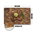 Thick teak cutting board butcher block with juice groove 16x10 inch