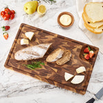 Handcrafted teak butcher block cutting board large food safe kitchen gift